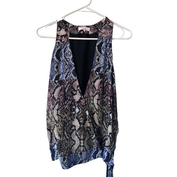 Parker Snake Print Kenna Sleeveless Wrap Front Top Multicolor Size Small - Picture 2 of 16